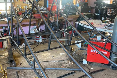 Bones of a jump for a skills park